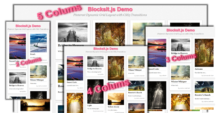 BlocksIt.js - jQuery Plugin for Dynamic Grid Layout like Pinterest