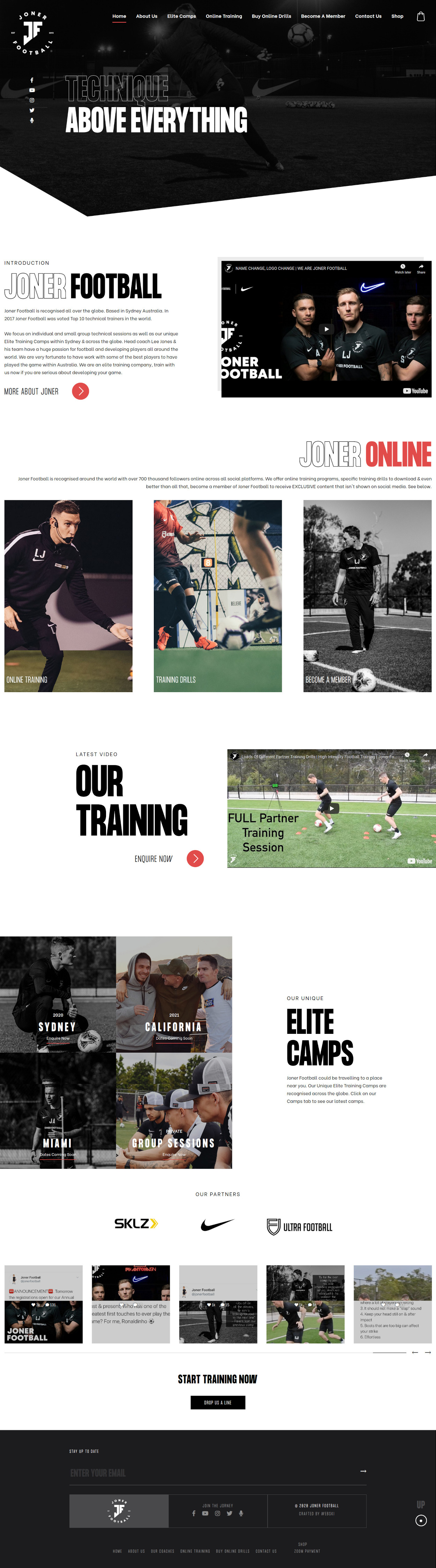 football-website-design